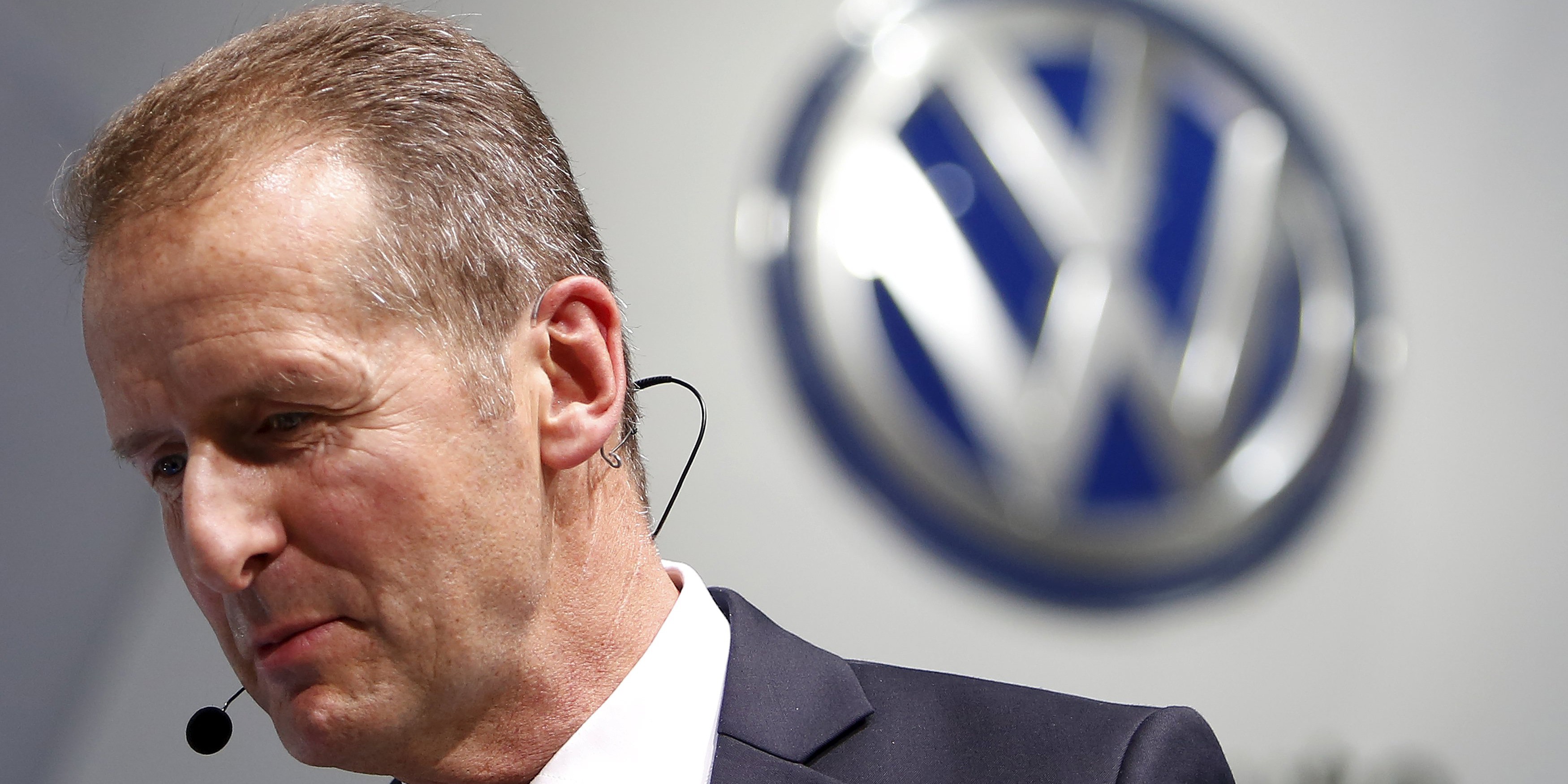 Herbert Diess, chairman of Volkswagen's passenger cars brand, leaves a presentation at the 44th Tokyo Motor Show in Tokyo, Japan, October 28, 2015. REUTERS/Yuya Shino