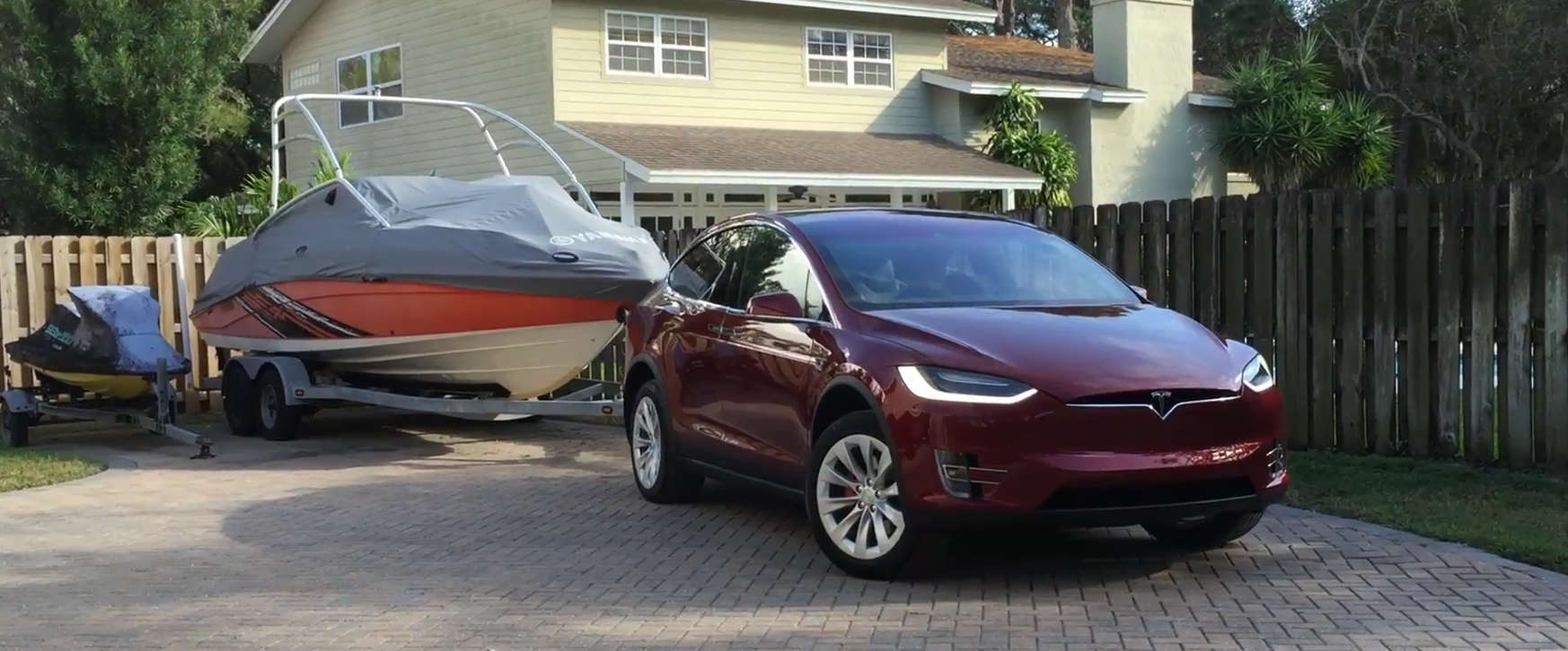 Model X towing a boat - Max Kennedy youtube