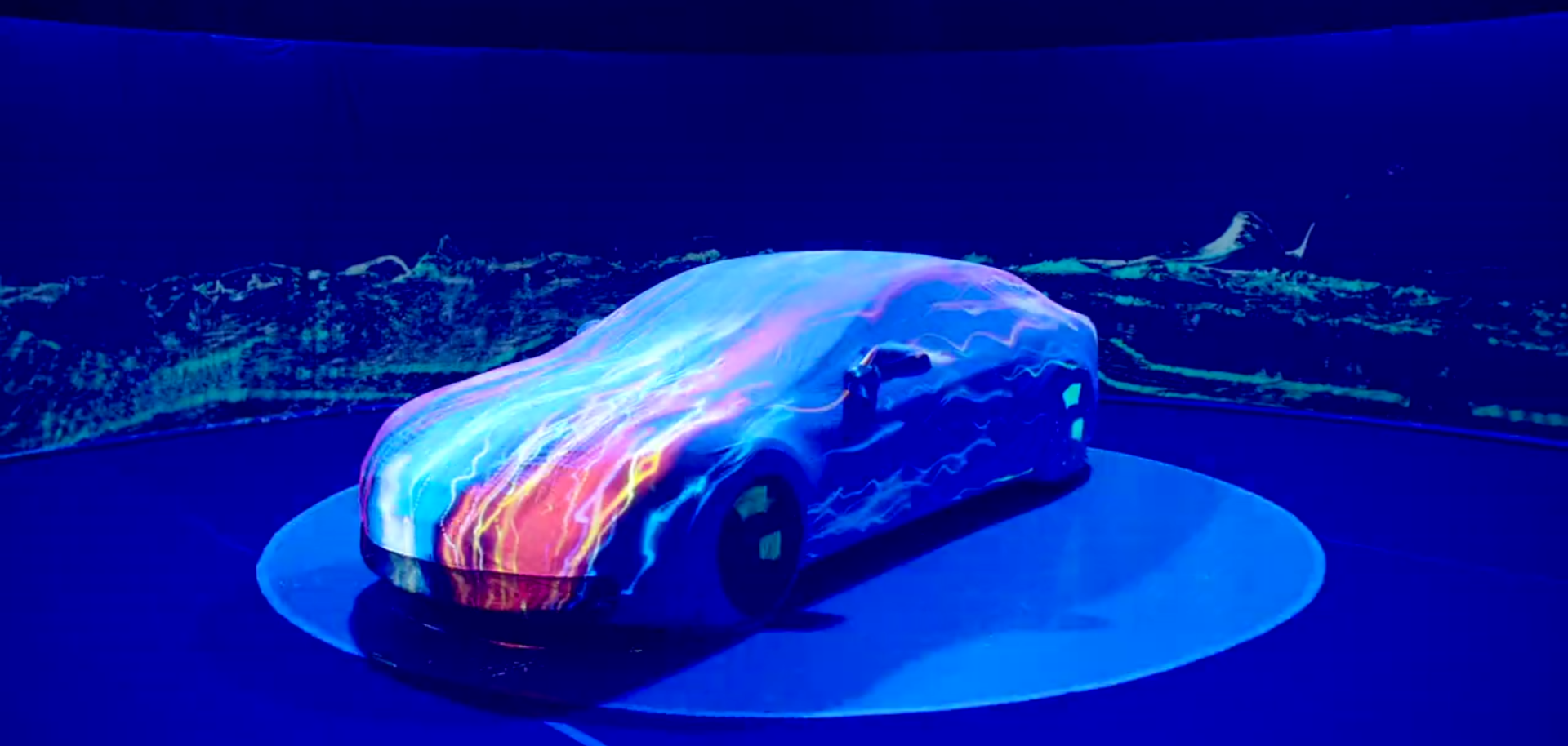 Tesla Model S projection mapping
