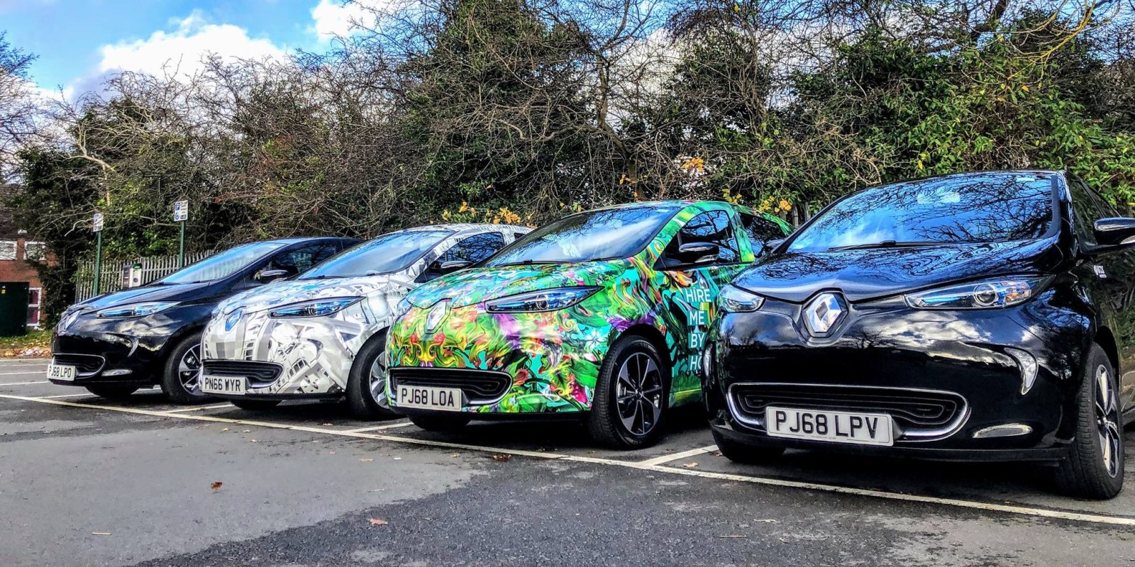 Renault ZOEs in an electric car sharing program were targeted by vandals in the UK