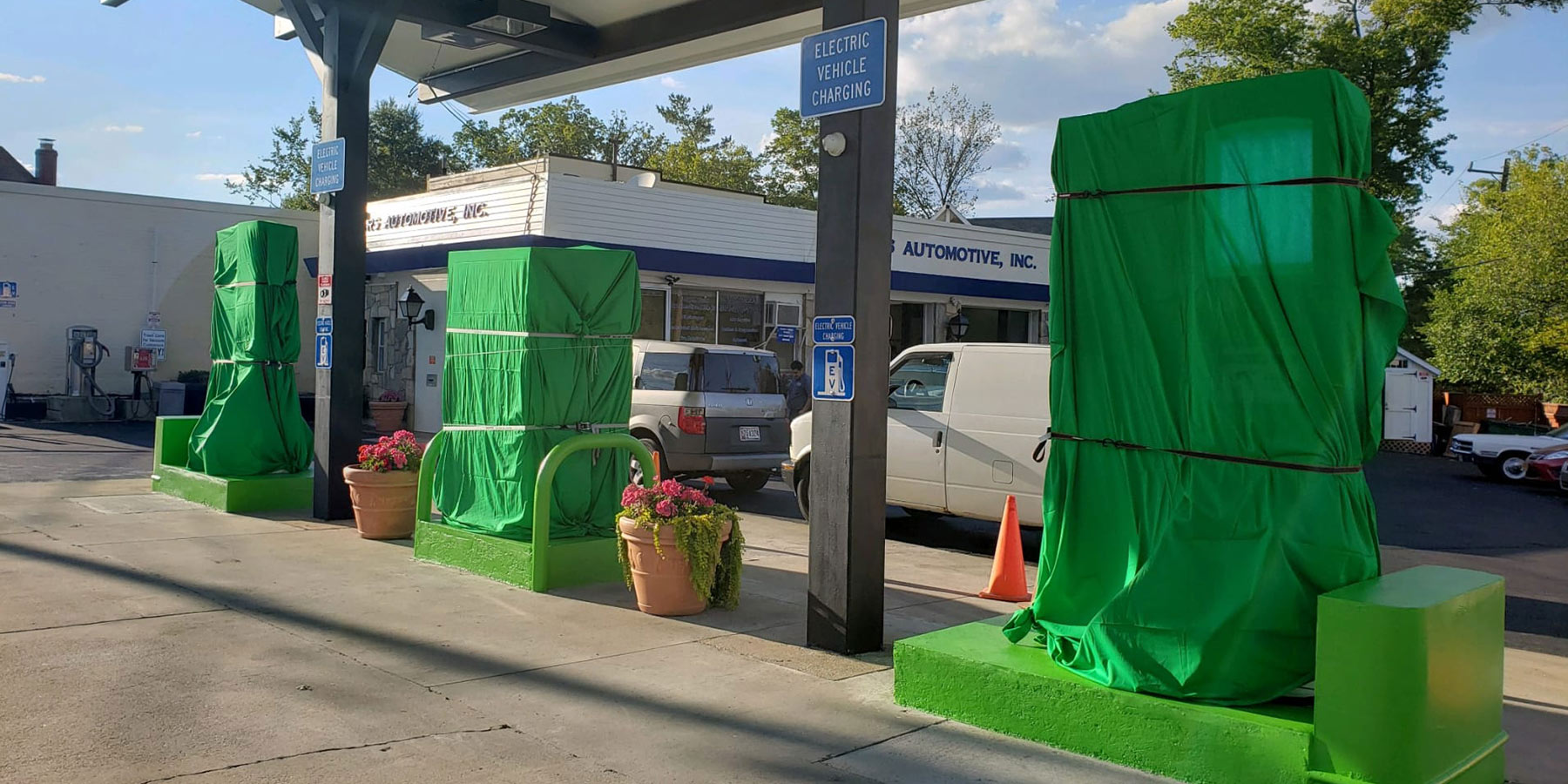 The first gas station to be converted to electric charging. It happened in September 2019 in Takoma Park, Maryland.