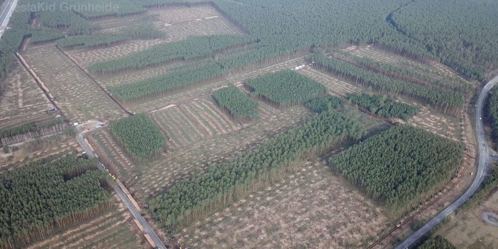 giga berlin drone gigafactory forest