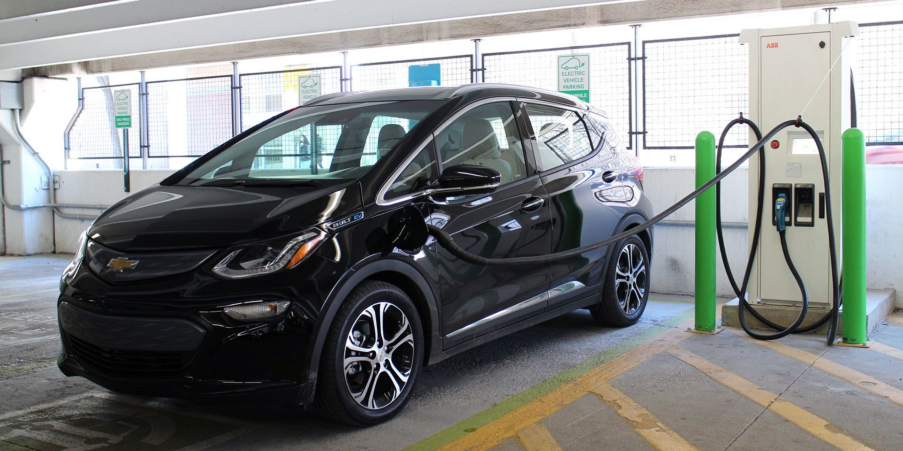 Chevy Bolt in parking structure