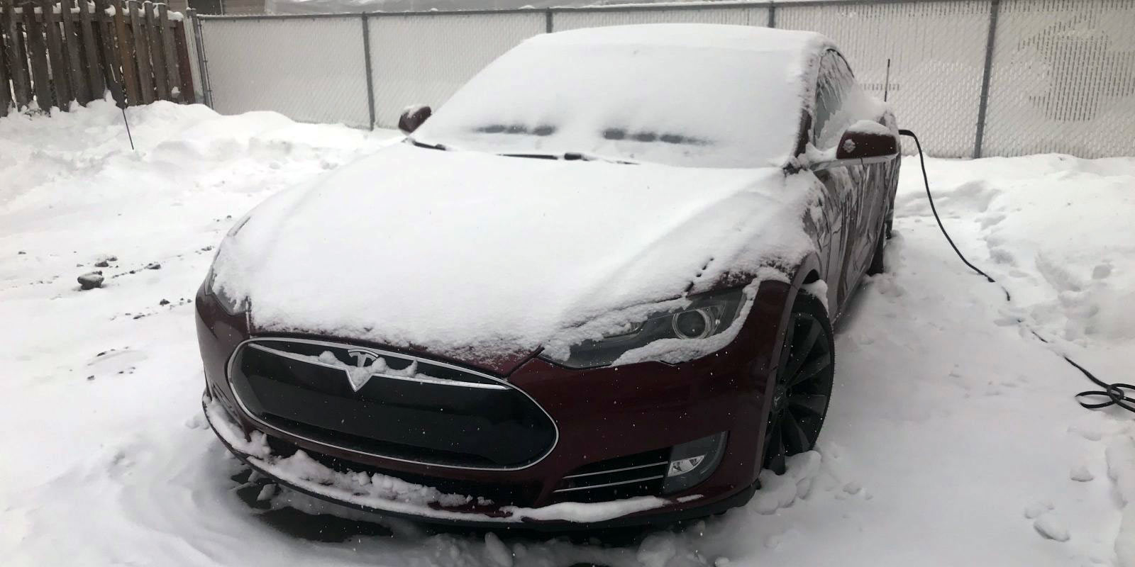 Tesla in the snow