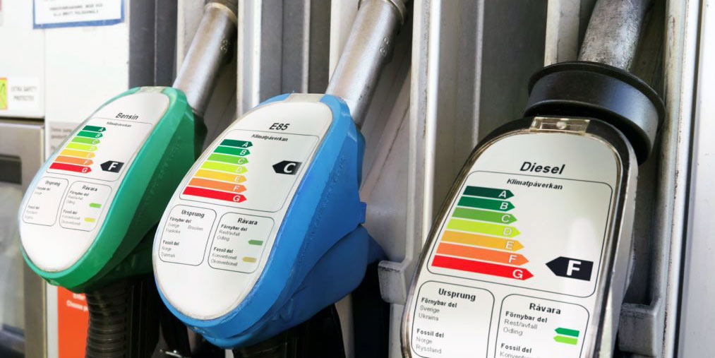 Warning labels on pumps in Sweden